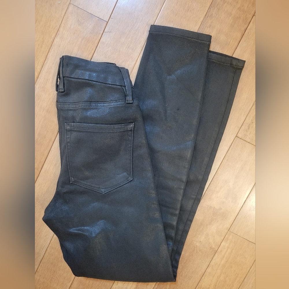 Good American Black Coated Skinny Jeans Size 0 EUC - Picture 3 of 4